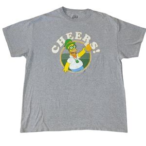 The Simpsons St. Patrick's Day Gray T-Shirt Size Men's XL